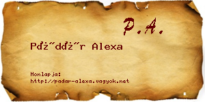 Pádár Alexa névjegykártya